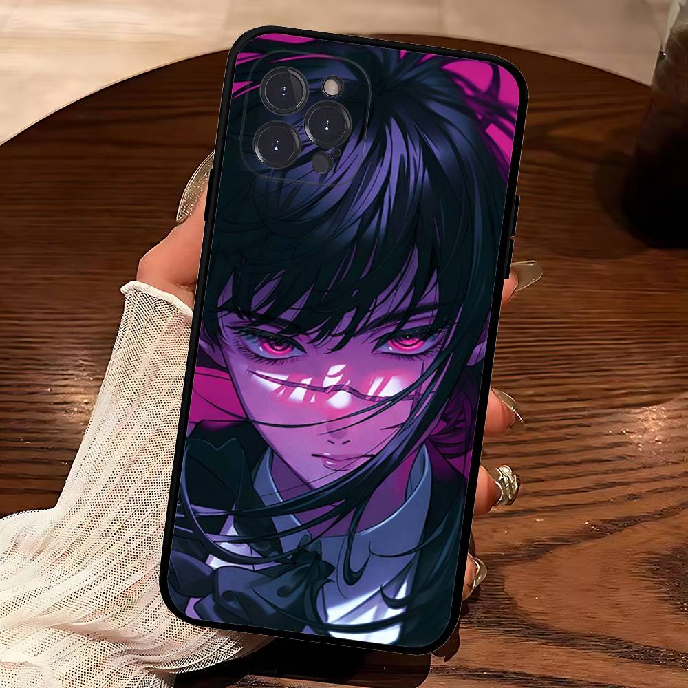 Asa Mitaka Chainsaw Man Anime Manga Phone Case For Iphone 16 15 17 13 14 12 11 Pro Max Plus Black Shell Cover Case