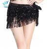 Belly Dance Stage Costume: Patent Leather Fringe Waist Chain with Sequin Armbands and Skirt