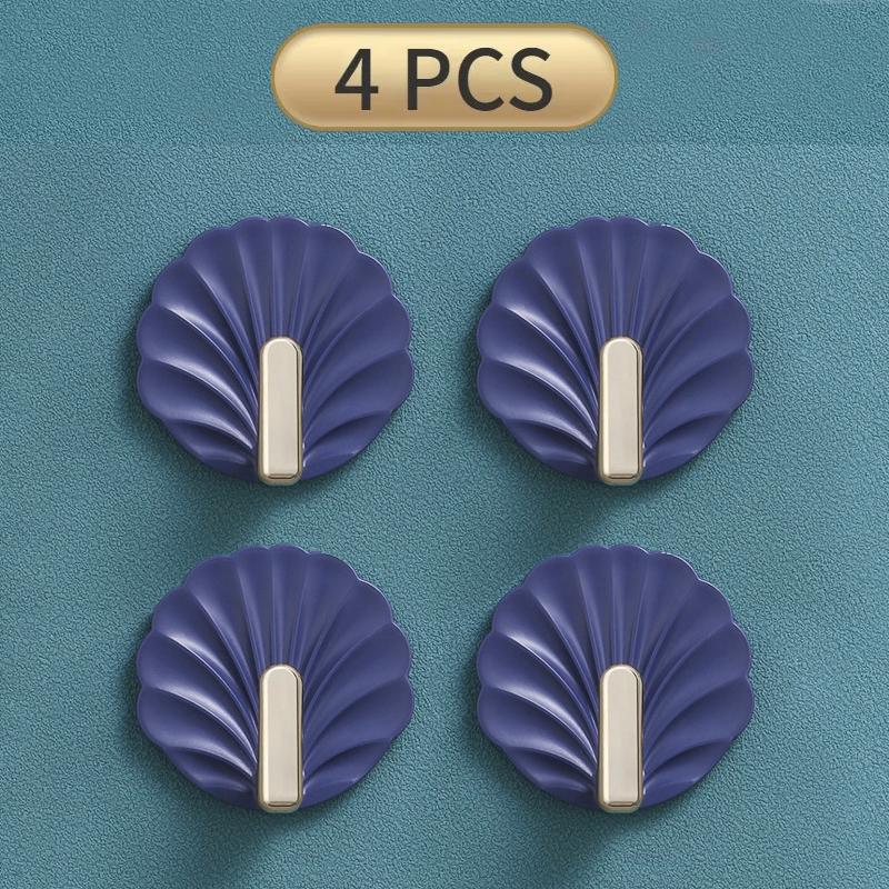 8/4PCS Punch-Free Strong Wall Hooks Luxury Strong Sticky Coat Hanger Rack Clothes Bag Key Kitchen Door Organizer Easy Install