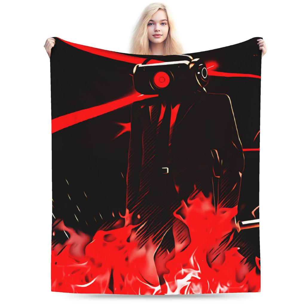 Dark Titan Speakerman Skibidi Toilet Blanket Quality Warm Soft Throw Blanket Winter Boy Girl Home Decor Funny Bedspread