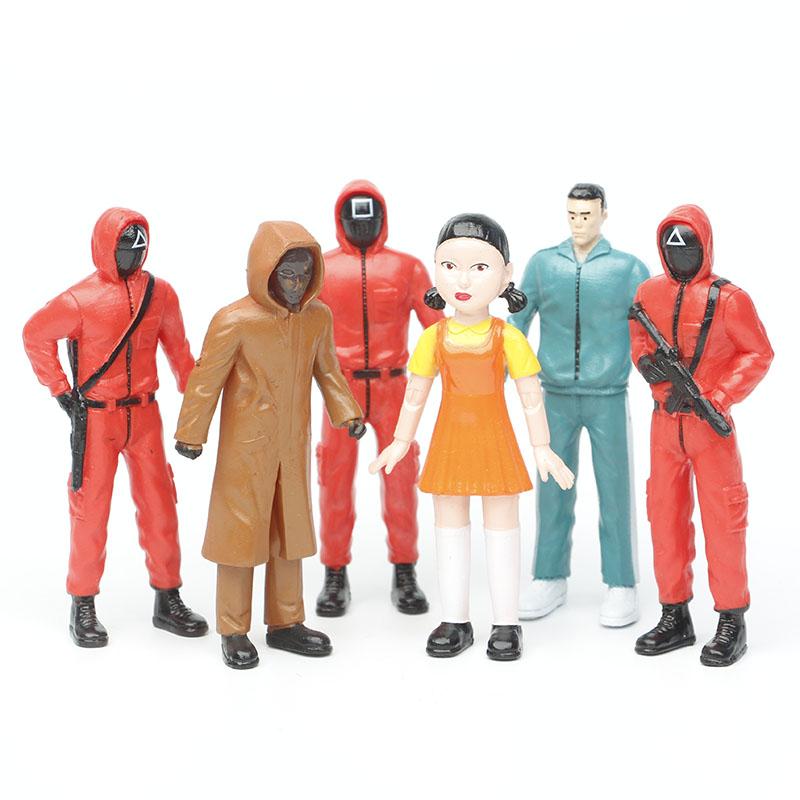 

Фигурка Кальмара Игра Злодей Босс Треугольник Круг Квадрат Кукла Игрушка Подарок Коллекция 6PCS