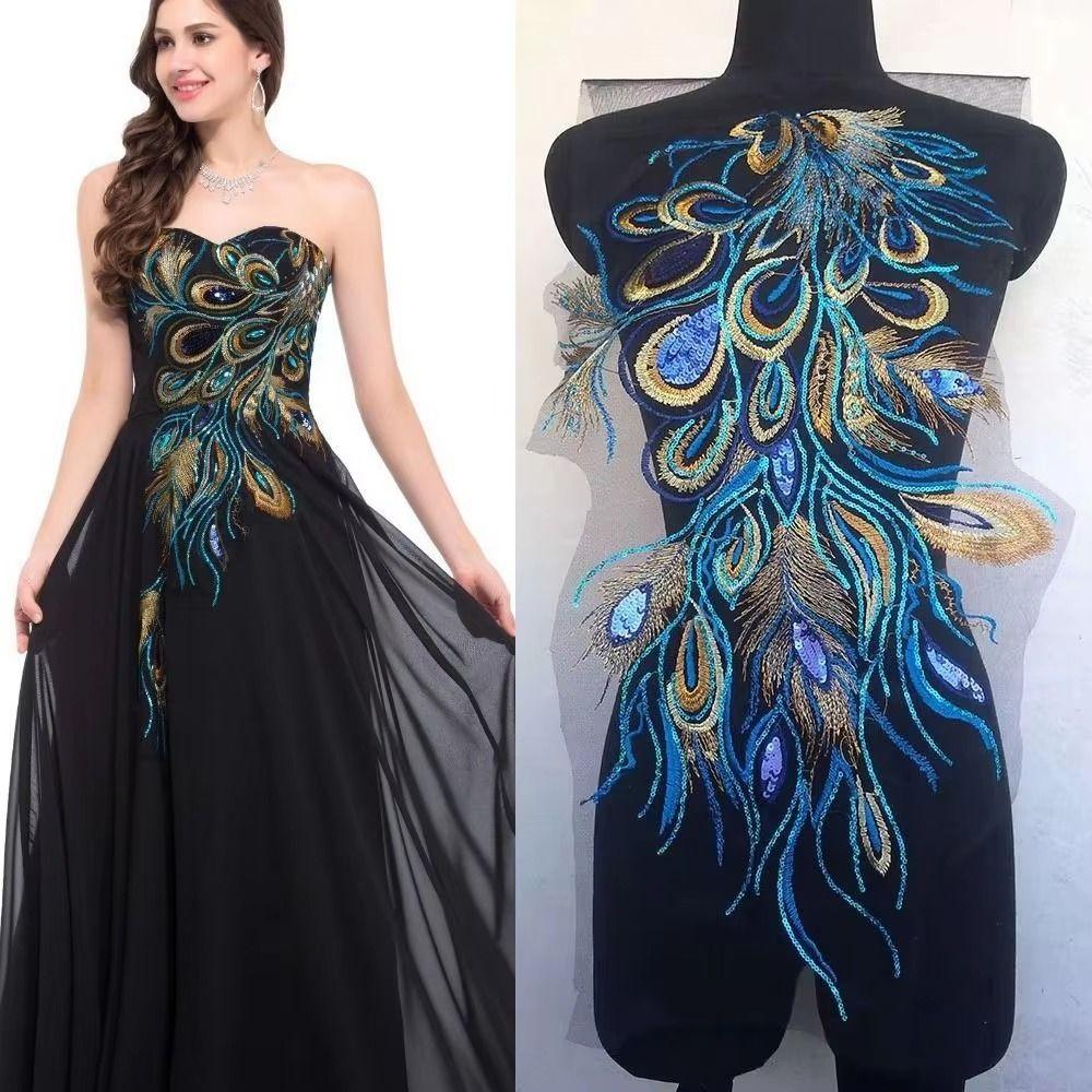 Mesh Embroidered Floral Patches DIY Iron on Patches Sequined Embroidery Patches Evening Dresses