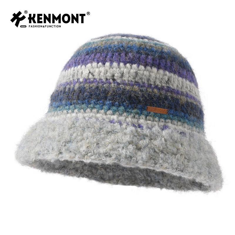 Женская складная вязаная шапка из шерсти Kenmont 56-58cm