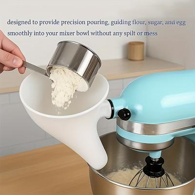 Für Kitchenaid Küchenmaschine Mehltrichter - Robuster Kunststoff-Standmixer-Aufsatz mit leicht zu gießendem, auslaufsicherem Design, Kompatibel, Lebensmittelecht für Eier, Mehl