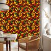Burgundy and gold stained glass wallpaper for living room and bedroom 50x1000