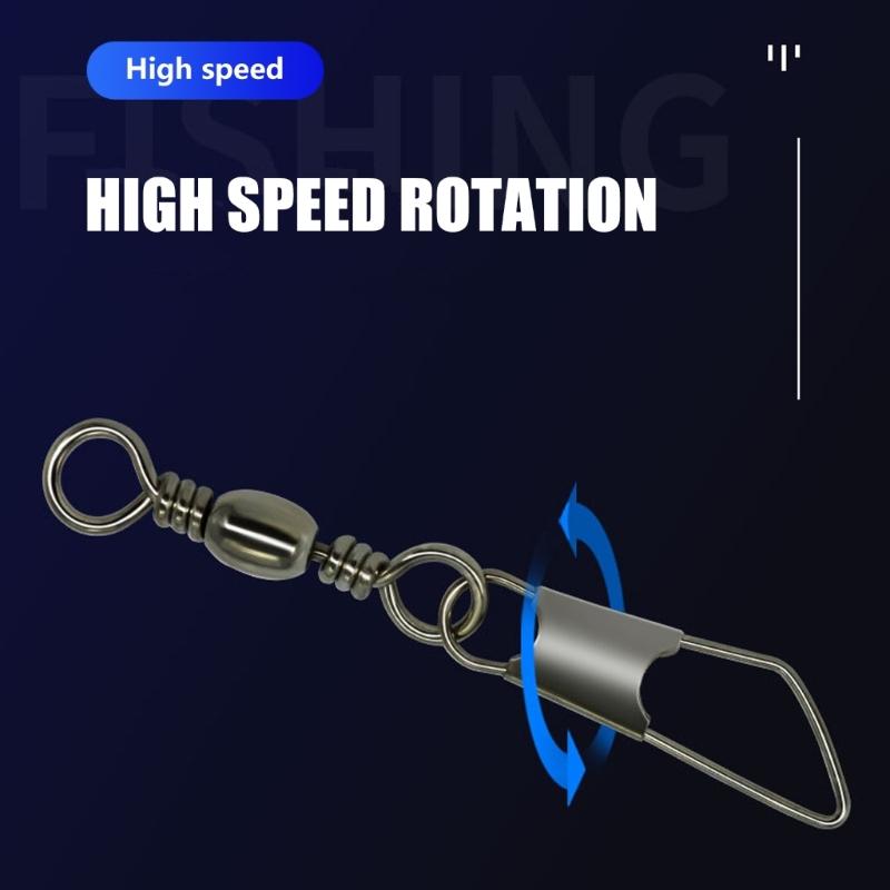 Brass Barrels Snap Swivels Rolling Balls Bearing Barrels Swivels with Safety Snap Fishing Tackle Fishing Line Connector