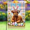 Easter Highland Cow Cute Garden Ag 12x18inch Welcome Yard Sign Spring Decor RRM IIX SSL