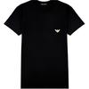 Solid Color Logo Print Round Neck Short Sleeve T-Shirt Men Tops Black 111035-2F512-0020