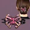Korean Rhinestone Butterfly Hairpin – Elegant Retro Duckbill Clip for Women