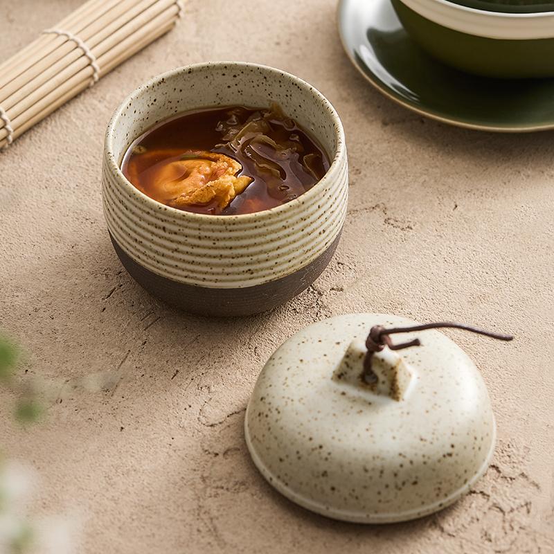 1PC Crock Pot Household Jar Soup Bird's Nest Small Stew Pot Old-fashioned Ceramic One-person Water-proof Stew Cup Steamed Egg
