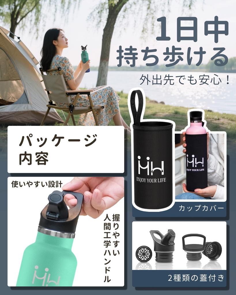 1000ml Stainless Steel Water Bottle, Keeps Cold or Hot, Vacuum Insulated, Suitable for Sports Drinks and Carbonated Drinks, Screw-On Design,