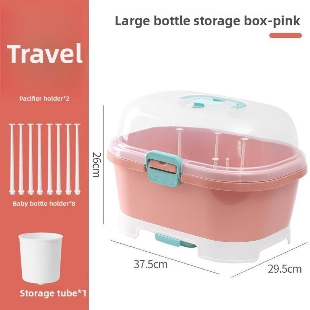 With Cover Nursing Bottle Storage Box Dustproof Baby Bottle Organizer Outdoor Travel