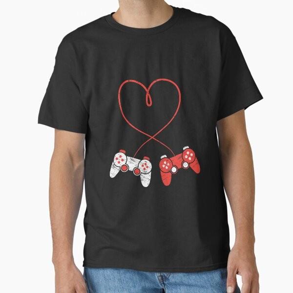 Valentines Day Gamers Video Gamer Classic T-S T-Shirt Made in US/AUS Size S-2XL Unisex T-Shirt XL