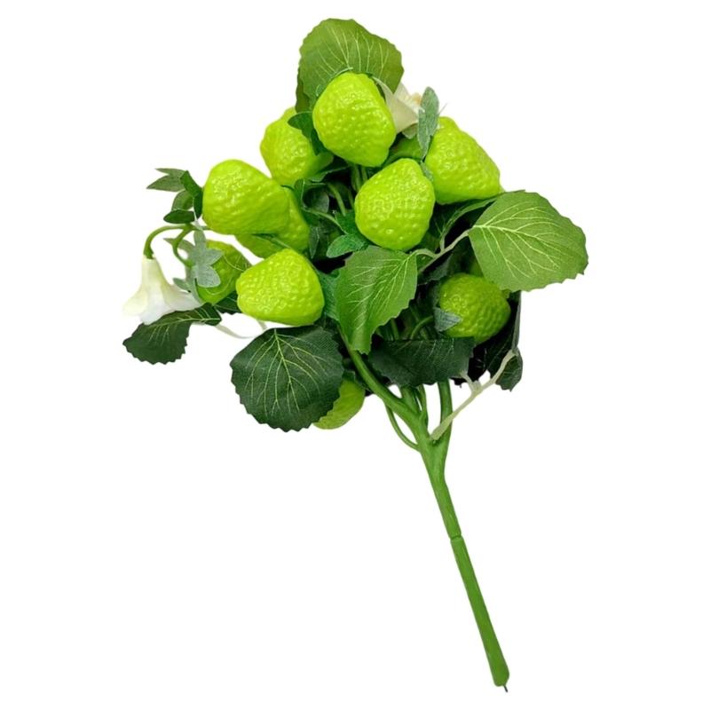 Plastic Artificial Strawberry Branch Fruit Decorations For Yearlong Shelf Styling DIY Projects Holiday Celebration