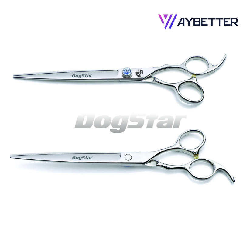 Classic Offset Handle Dog Grooming Shear Scissors 8  Straight Cutting серебряный