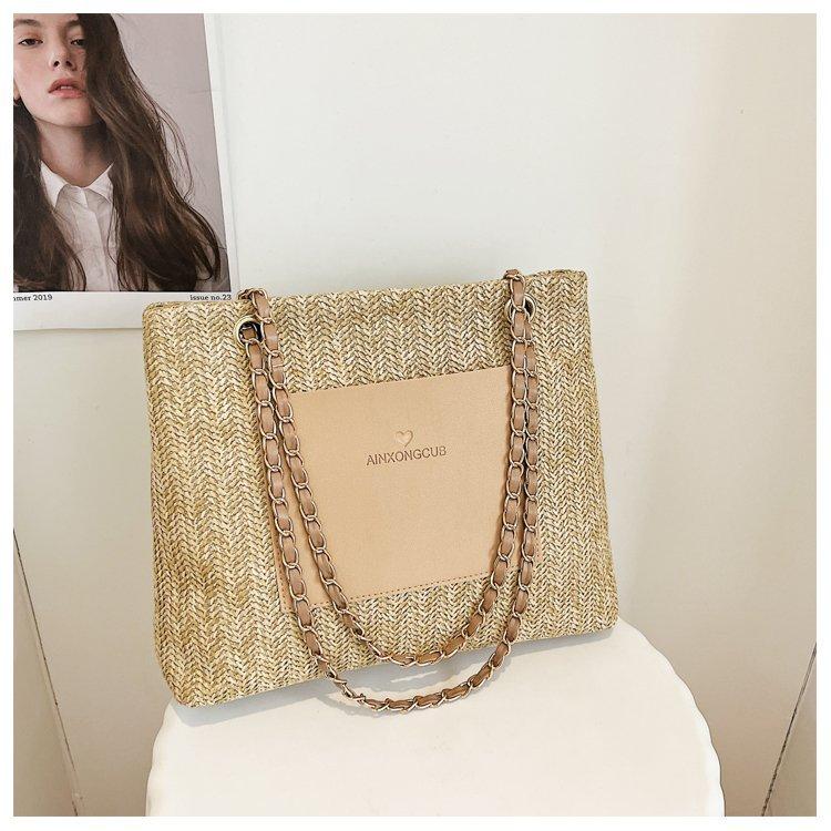

2025 spring/summer new crossbody straw bag versatile handbag woven bag rattan bag fashion bucket bag 28*31*25 хаки