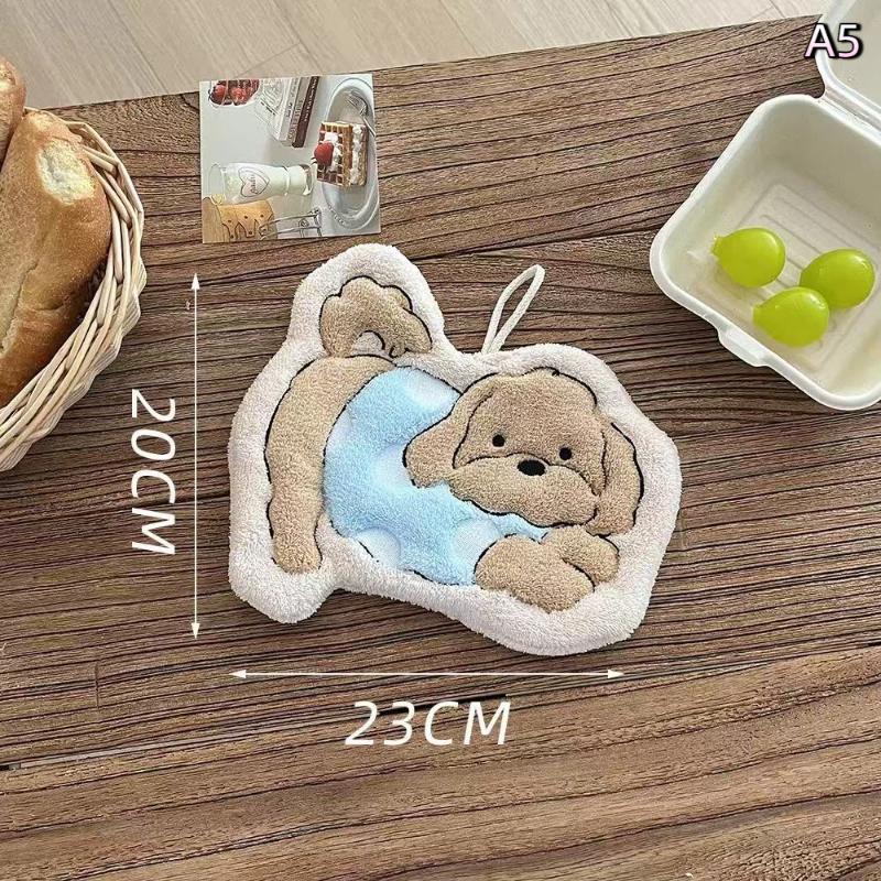 Cartoon Cats Dog Bathroom Hand Cloth Absorbent Hand Cloth Hanging Towels Soft Quick Drying For Kitchen And Bathroom Household
