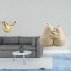 Golden Birds Figurine Animal Statue Modern Home Decor Ornament Bird Sculpture Hugging Pear Book