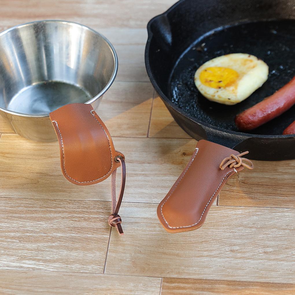 Pots Handle Holder Leather Insulated Hot Potholder Protector Sleeve Reusable Grip Cover Cookware Parts Home Picnic