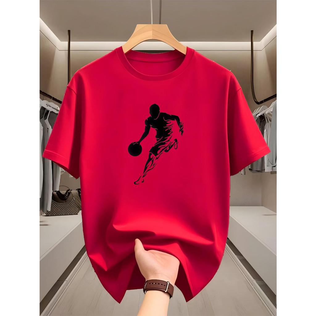 2026 Summer Short Sleeved Men's T-shirt Loose Youth Versatile Trendy Round Neck Half Sleeve Simple