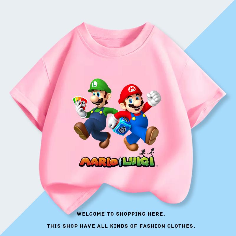 Super Mario Brothers Mens and Womens Clothing Short Sleeve New Tshirt Half Sleeve Summer Top Stylish Childrens Clothing