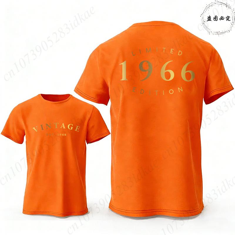 Vintage Est 1966 Limited Edition 60th Birthday Tees Mens Oversized O Neck Short Sleeve Tshirts Fashion Graphic Male Clothing