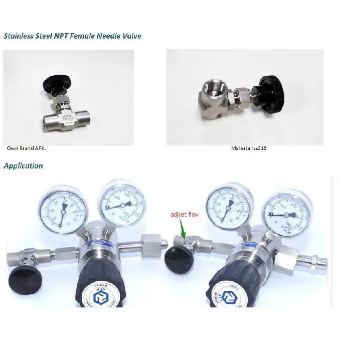 6000PSI Mini Air Needle Valve Stainless Steel Gas NPT Female On/Off 1/8", 1/4", 3/8", 1/2", 3/4"