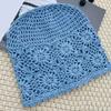Women'S Solid Color Crochet Hollow Knitted Hat Summer  Vintage Beanie
