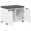 Hallway Bench with Cushion Shelf and Storage White 60 X 38 X 46 Cm
