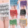 Belly Dance Hip Scarf With Detachable Fringe Skirt Adjustable Waist Chain For Performances And Practice