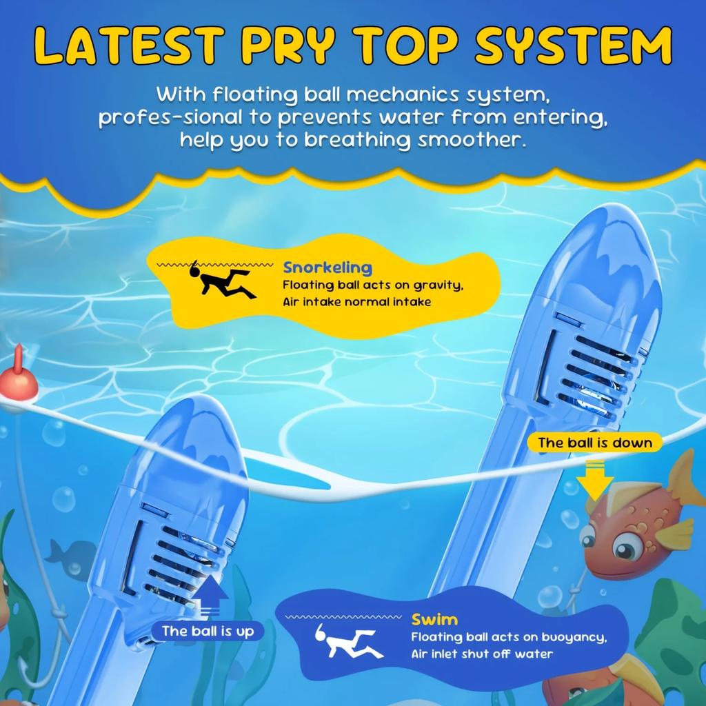 Kids Snorkel Mask Anti-Fog Leak-Proof Soft Silicone Design Easy To Wear Diving Mask Underwater Scuba Full Face 360° Panoramic