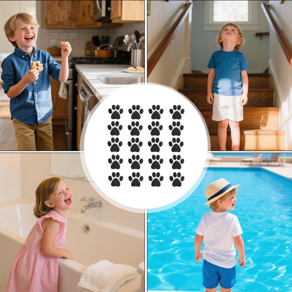 Shower Non Slip Stickers Adhesive Grip 20piece Dog Paw Shape Bathtub Anti Slip Stickers For Kids Baby Elderly Spa Toddler
