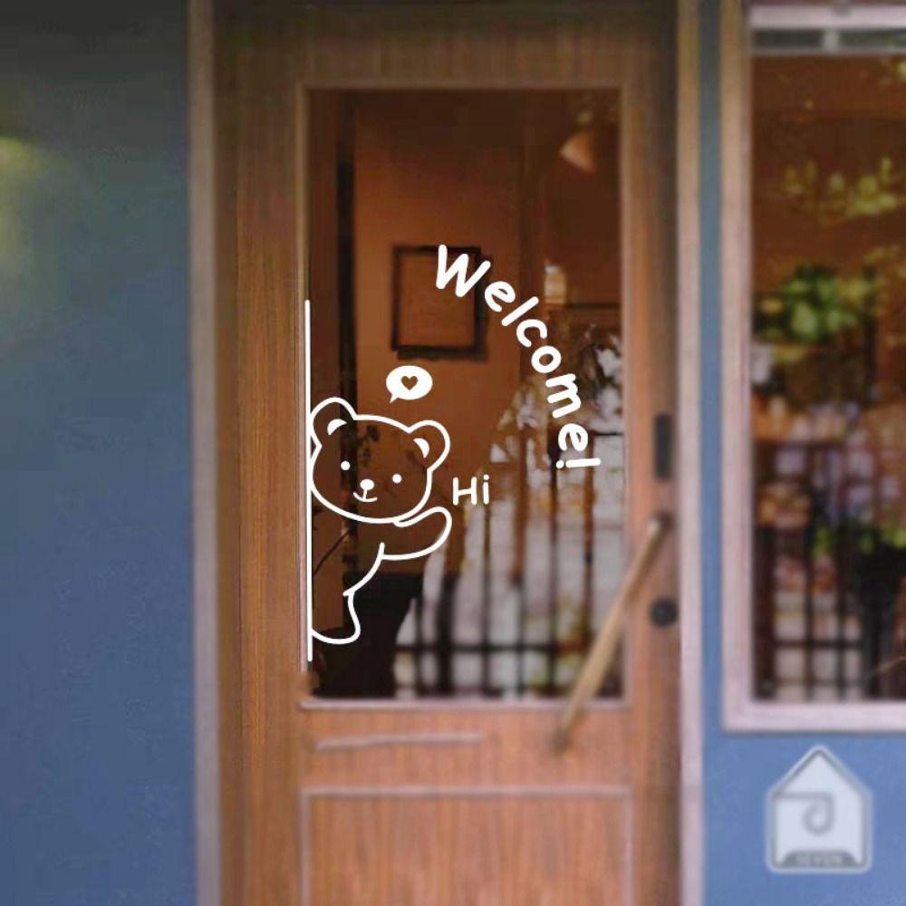 Shopwindow Sticker Door Decals Black White Embossed Wallpaper Welcome Wall Stickers  Glassdoor