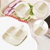 2Pcs Divided Dinner Plates with 3 Compartments with Handle Partitioned Plates for Kitchen Meal Prep Vegetable Fruit Snack