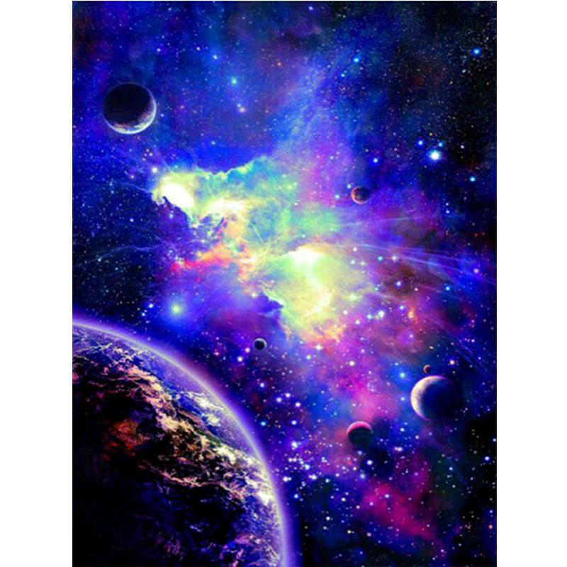 5D DIY Diamond Painting Blue Sky Universe Diamond Embroidery Cross Stitch Kit Full Rhinestone Mosaic Home Decor