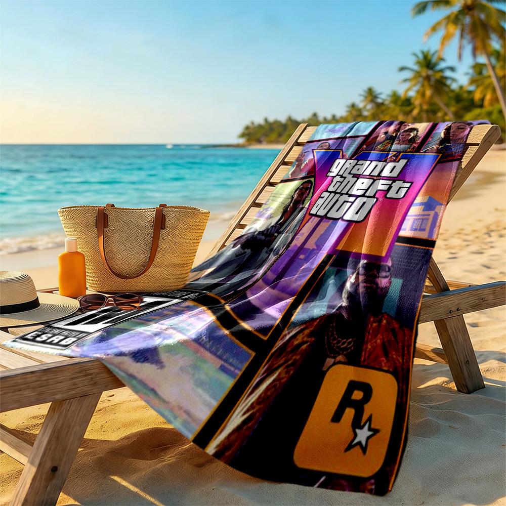 Grand Theft Auto Beach Towel Super Soft Absorbent Comfortable Lightweight