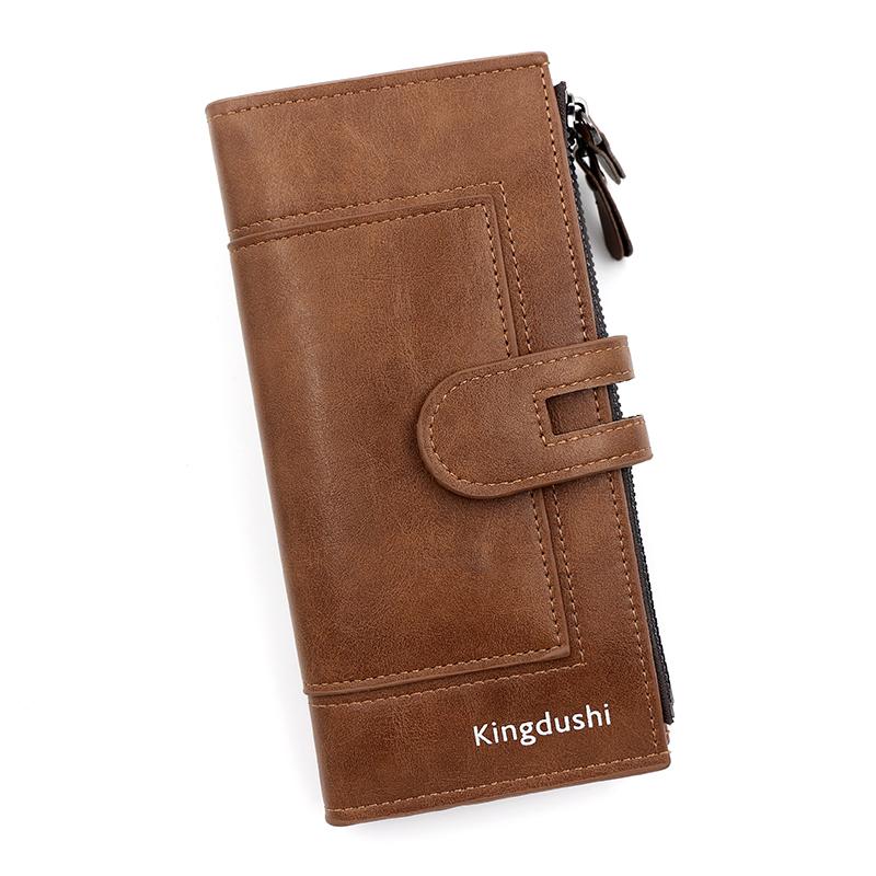Portefeuille Long Mode Femme - Style Européen Américain Cuir PU Multi-Cartes, Poche pour Téléphone Incluse