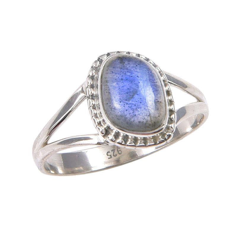 Natural Labradorite Gemstone Handmade 925 Sterling Silver Jewelry Ring S.10 C9g61