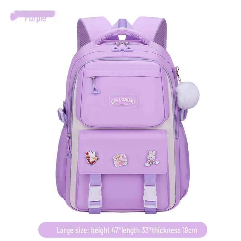 Leichter, wasserdichter Rucksack für Mädchen: Wirbelsäulenschutz, große Kapazität, für Grund- und Mittelschüler, Klassen 3–6.