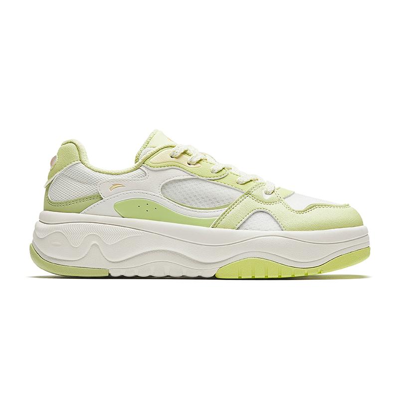 Anta Seaweed 2.0 Comfortable Versatile Breathable Durable Low-Top Skate Shoes Women sneaker White Green 922528011-1