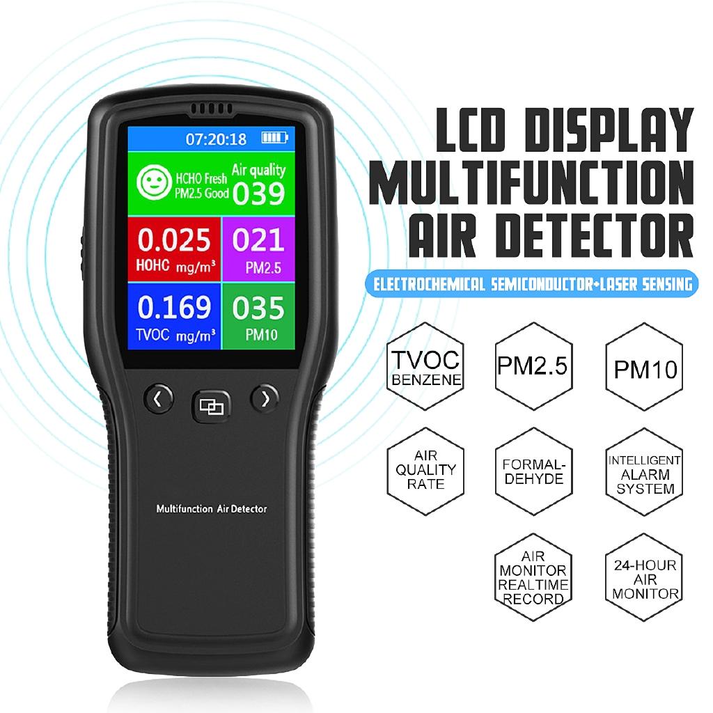 Portable Mini Air Detector Air Quality Monitor Digital Tester Appliance For Monitor Formaldehyde TVOC HCHO Gas Analyzer 5V