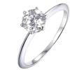 Takeda Jewelry Crown Brilliant Ring, Crown Design, Moissanite 0.8ct/0.5ct, Precision Setting, Brilliant Cut, Sterling Silver (17, 0.8)