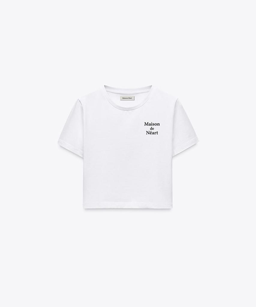Mejongniateu [Mdn] Maison Logo Short Sleeve Crop Top (2 Colors)