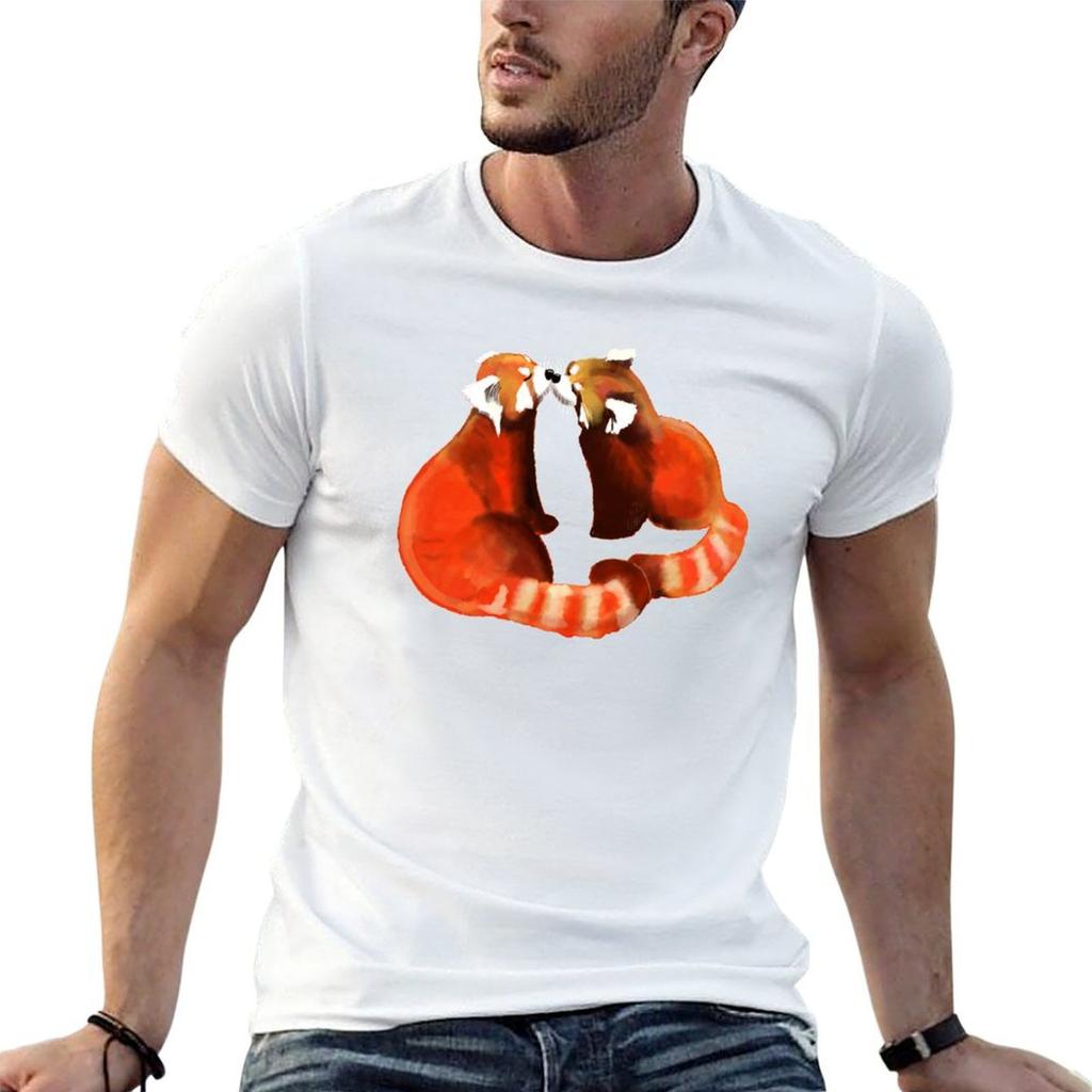 Red Panda Kiss Cute Couple TShirt Quick Dry Light Sports TShirt