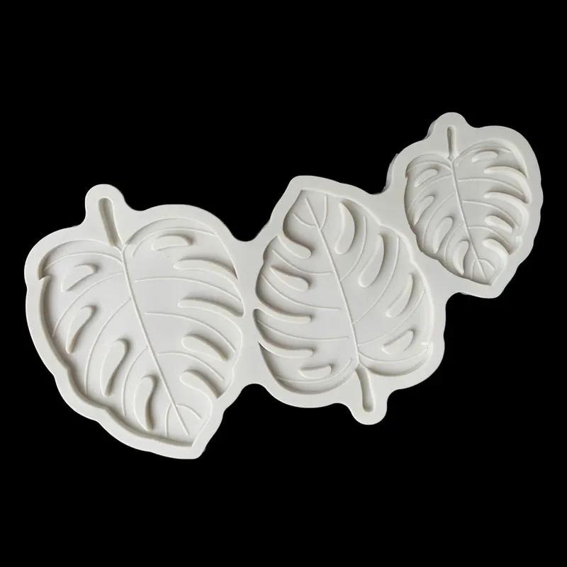 Monstera Mould Palm Leaves Banana Leaf Shaped Gummy Tool Silicone Baking Mold Cake Decorating Forest Series Birthday Party Decor
