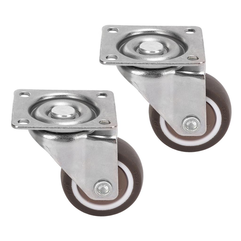 2 szt. Kółka metalowe 33 funty nośność Stojak chromowany Antypoślizgowe Odporne na zarysowania Elastyczne kółko obrotowe płytkowe