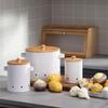 User Friendly Potato Onion Garlic Storage Bins with Bamboos Lids for Countertop Use In Restaurants and Homes