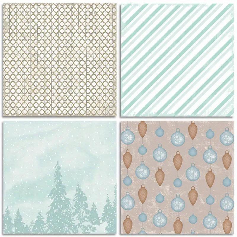 24 - Sheet Winter Snow Themed Craft Paper - 6×6" for Scrapbooks, Journal Decoration & Festive DIY