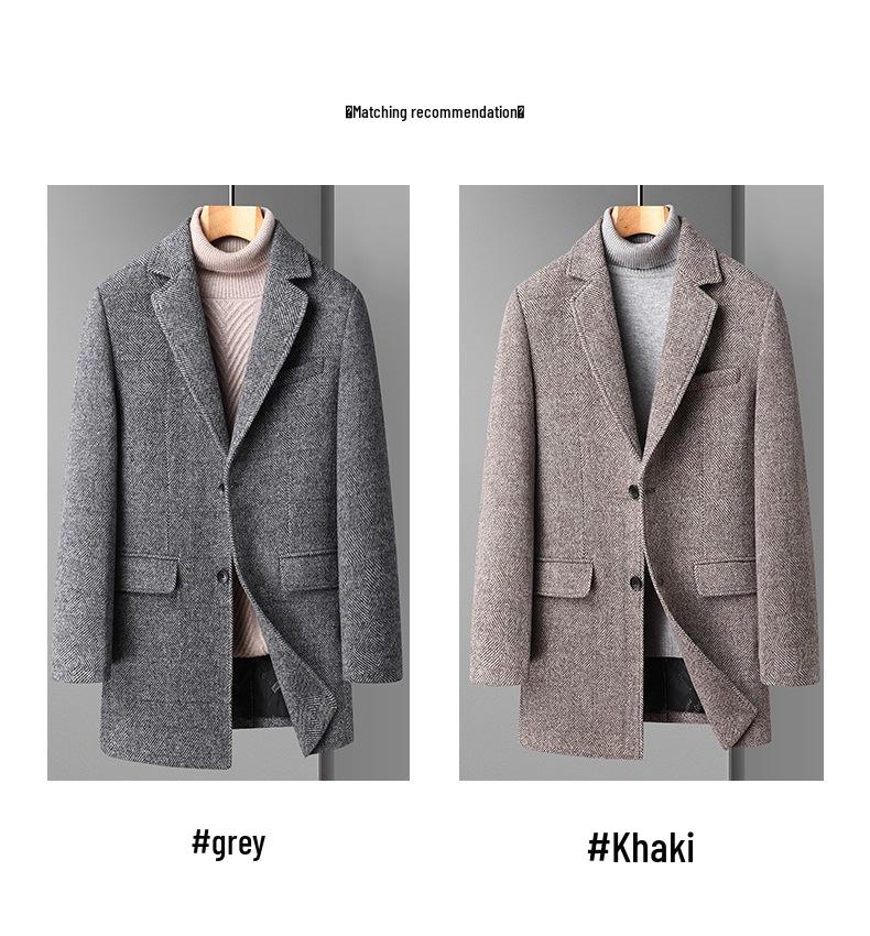 Men's Double-Sided Wool Coat: Thickened, Long-Style, Plus-Size, Autumn and Winter Outerwear