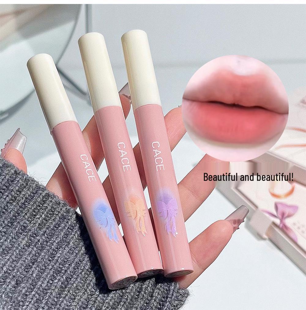 Butterfly Dream Lip Mud: Matte Nude Lip Glaze & Cute Necklace Set